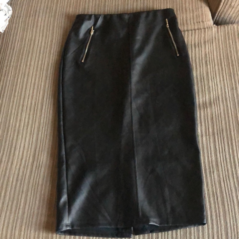 Faux leather midi shirt